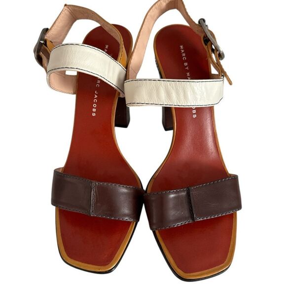 Marc by Marc Jacobs Women's Brown and White heels EUC - Picture 1 of 4